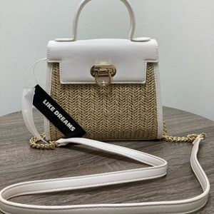Ivory purse with crossbody chain